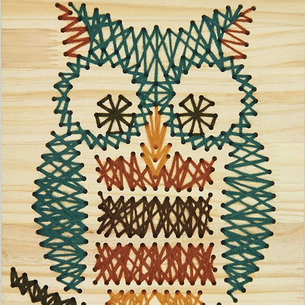 DIMENSIONS OWL STITCH ART WOOD KIT #72-74210